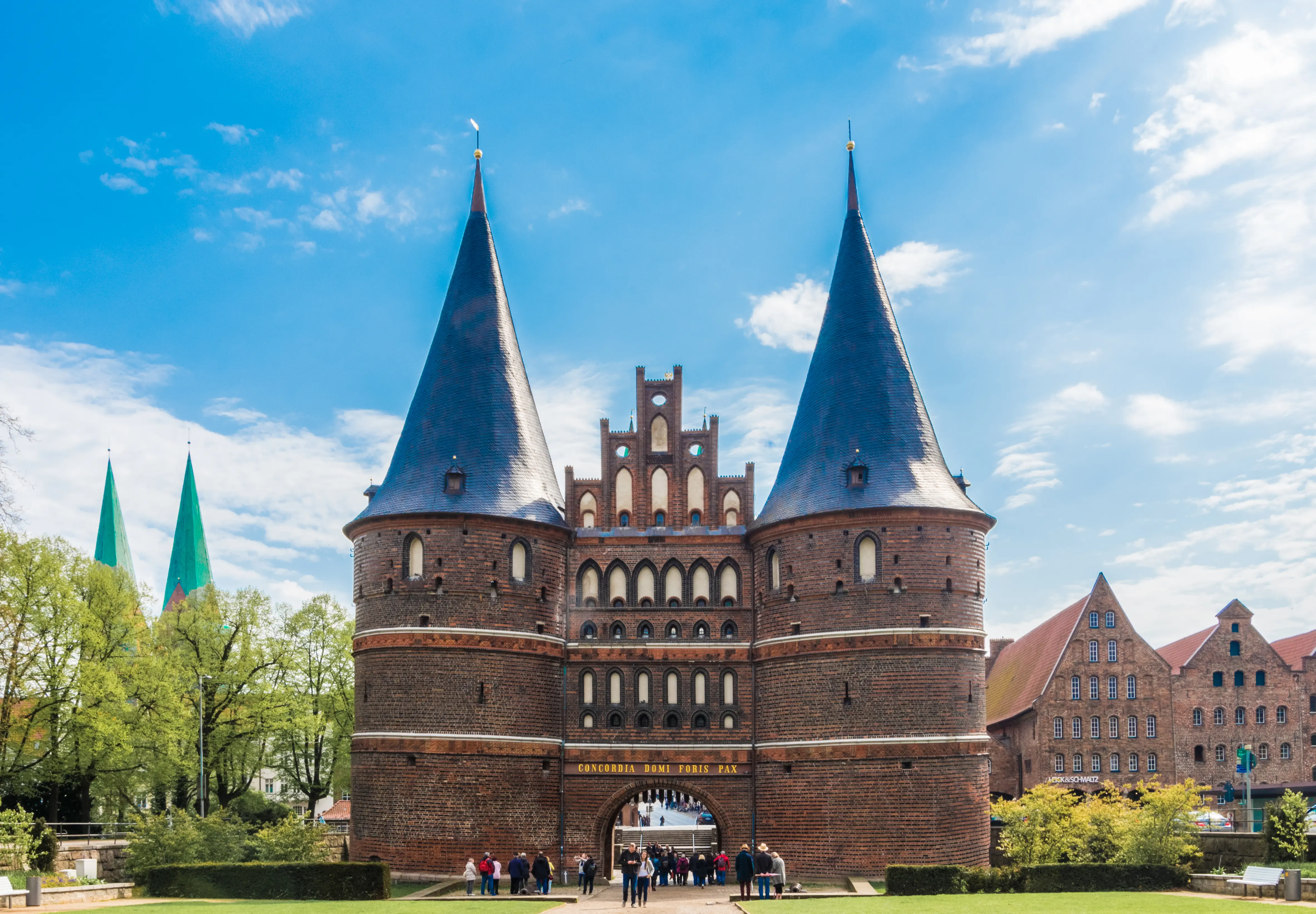 Fondo del castillo de Lubeck, Alemania